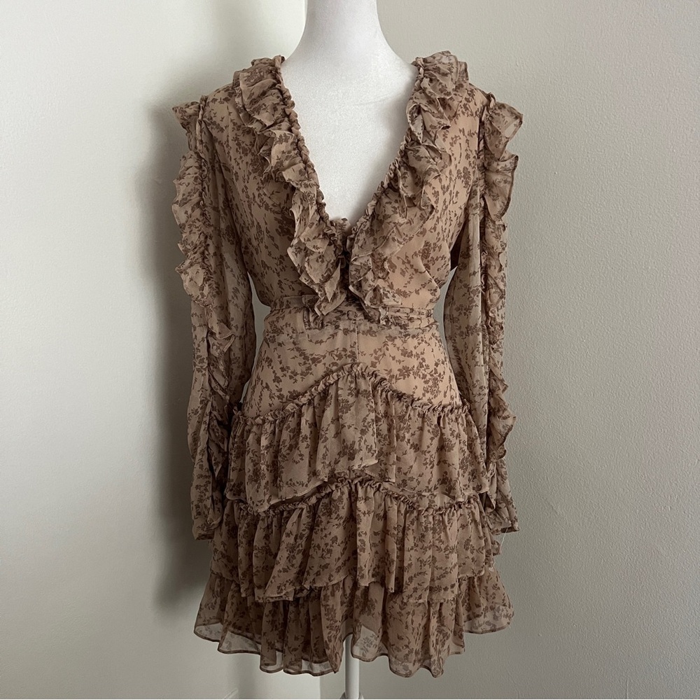 Bardot Alessia Frill Long Sleeve Mini Dress - Picture 2 of 8